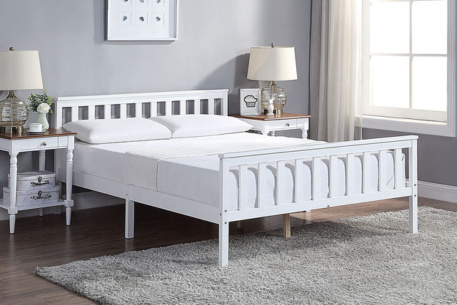 White Solid Wood Bed Frame | Leicester