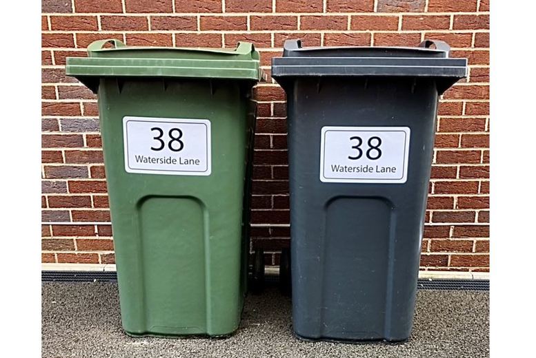 Large Personalised Wheelie Bin Stickers – 3-Pack, Custom Number & Street Name | Wowcher