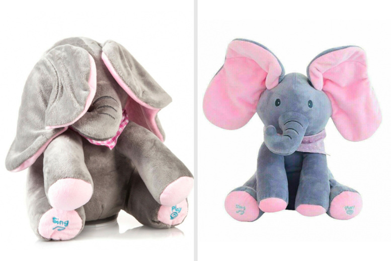 peekaboo elephant plush toy
