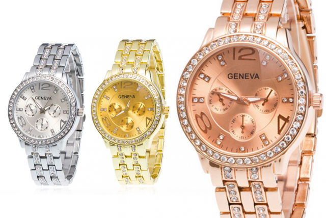 Women’s Jeweled Bezel Watch Deal | Shop | Wowcher