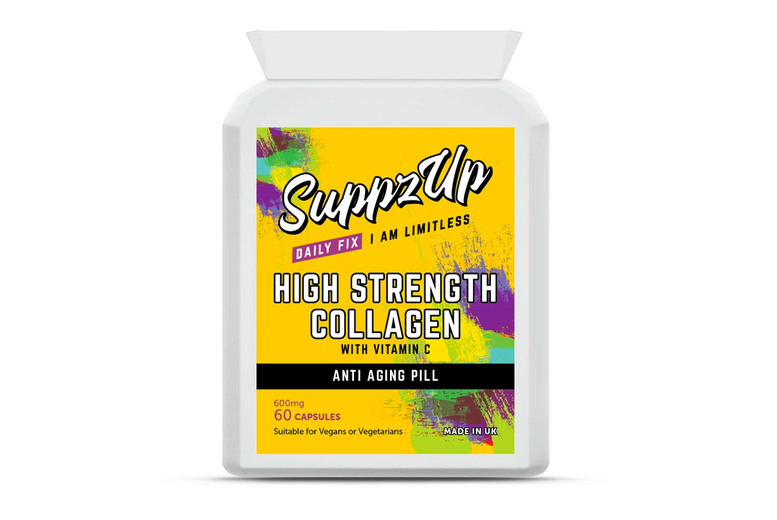 High Strength Collagen & Vitamin C Supplements – 1 Month Supply for Skin, Hair & Joint Health | Wowcher