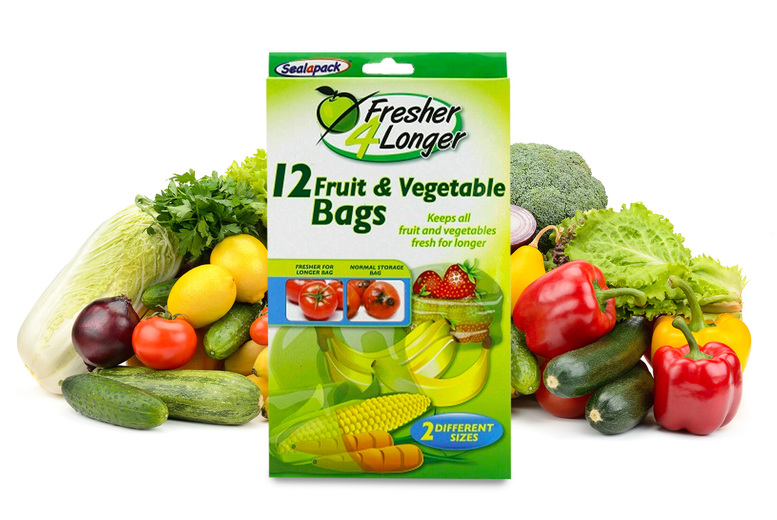 SEALAPACK FRUIT & VEGETABLE STORAGE BAGS FRESHER FOR LONGER PACK OF 12 KITCHEN 