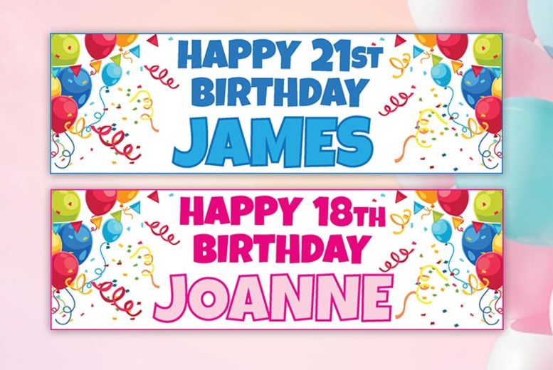 Personalised Birthday Banner – 1 or 2! Offer Price £ 2.99 | Personalised Gifts