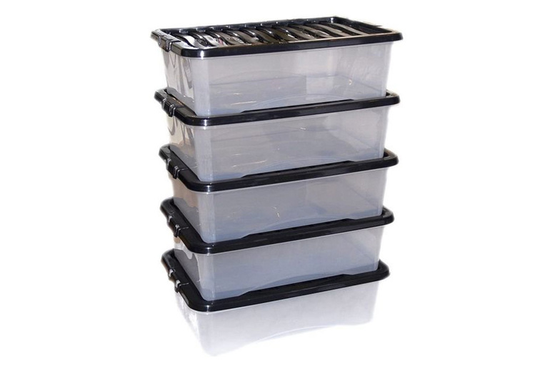 5 Plastic Storage Boxes Set - 5 Sizes! | Wowcher