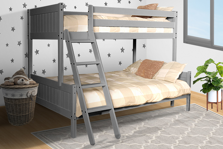 Triple Wooden Bunk Bed Frame - Optional Mattress