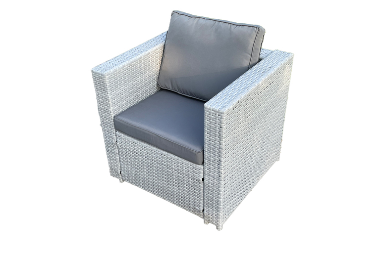 Weather-Resistant Rattan Grey Garden Armchair | Wowcher