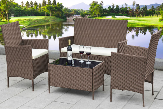 4-Piece Rattan Garden Furniture Deal | Shop | Wowcher