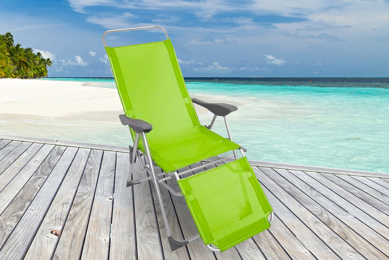 Sun Lounger Reclining Garden Chair – Black, Blue, Lime or Red Deal Price £39.00