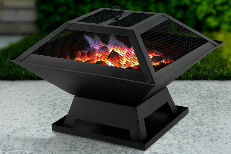 £24.99 instead of £79.99 for a square outdoor garden barbecue fire pit from Hirix - save 69%