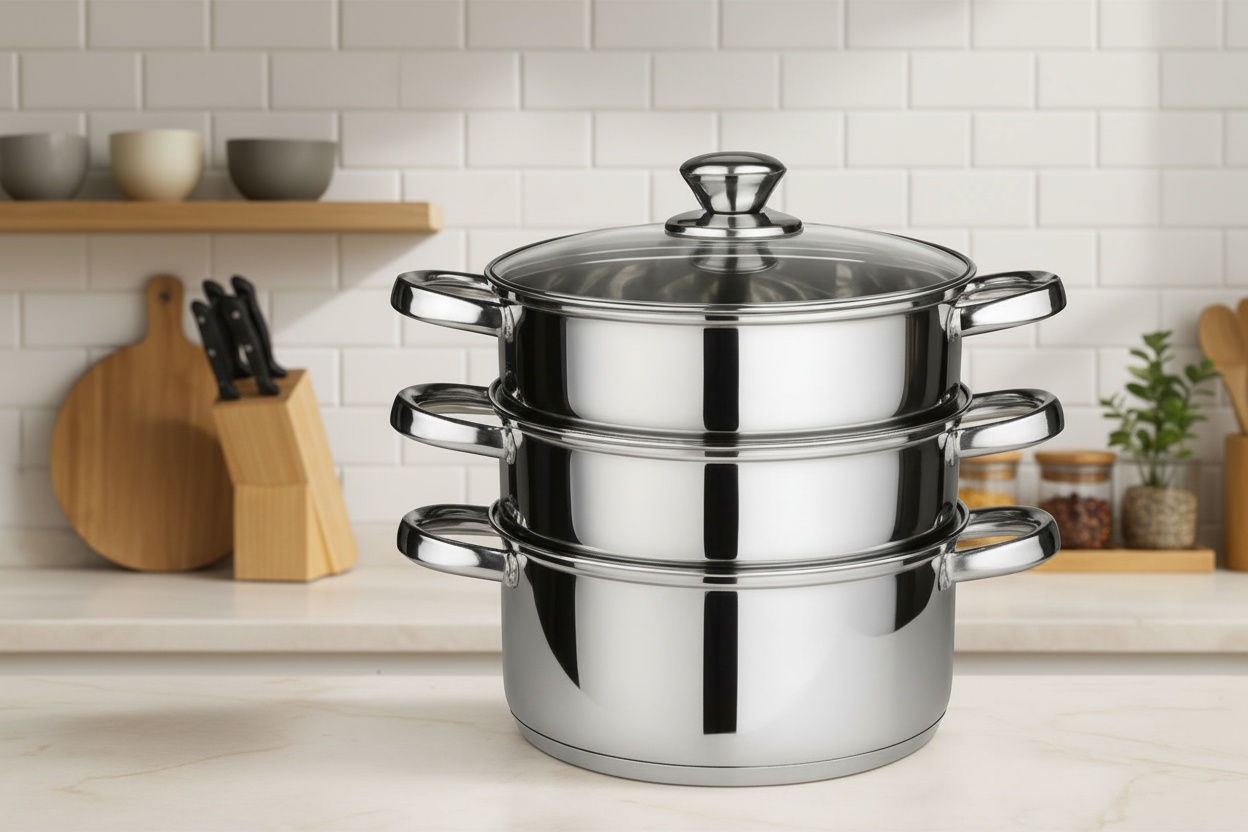 3-Piece Stainless Steel Steamer Set | Wowcher