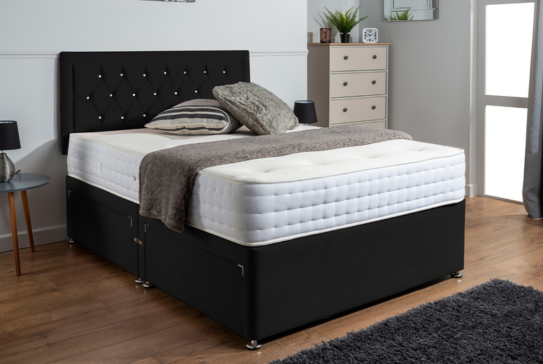 Plush Bumper Divan Bed with Mattress - Colour, Size & Drawer Options