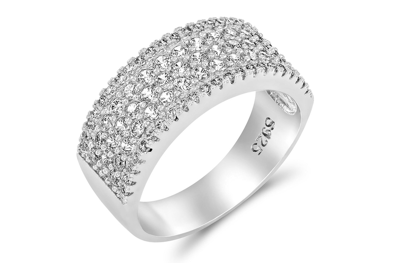 925 Silver Plated Cubic Zirconia Ring Deal Price £7.99