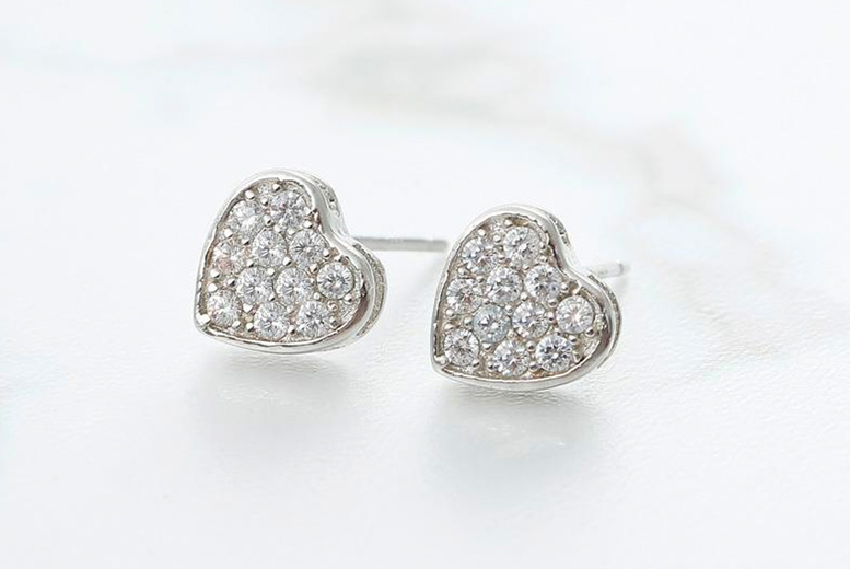 Sterling Silver Heart Earrings Deal Price £9.99