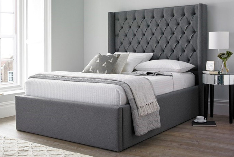 Winged Chesterfield Bed with Optional Mattress - 15 Colours