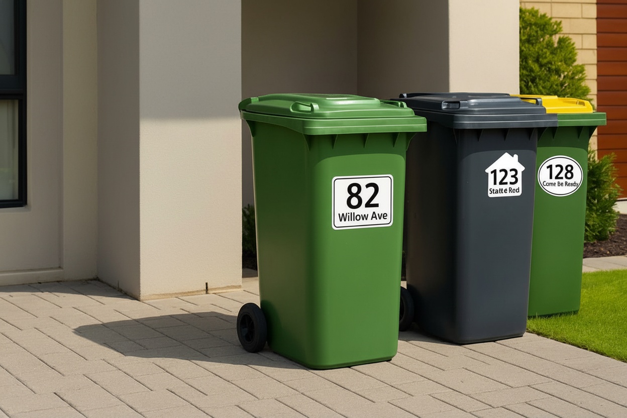6 Personalised Wheelie Bin Stickers - 4 Designs! | Wowcher
