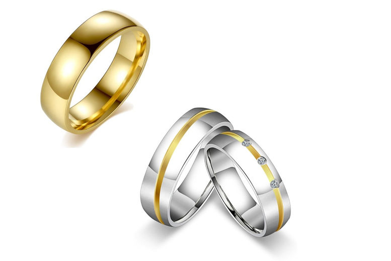 Men’s Wedding Ring – 2 Colours & 4 Sizes Deal Price £8.99