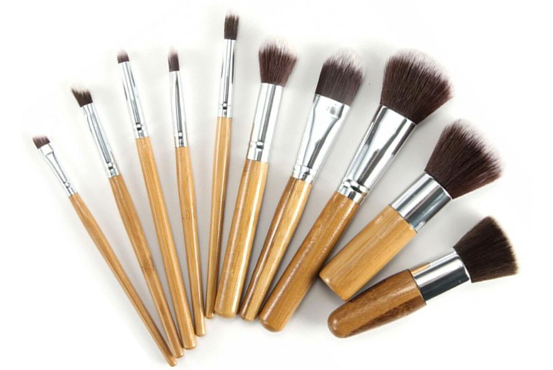 Bamboo Makeup Brush Set – Eco-Friendly Beauty Essentials | Wowcher