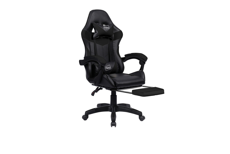 Recliner gaming chair with massage function, Grey fabric | Wowcher