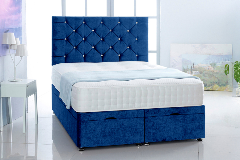 Velvet Ottoman Storage Bed with Memory Foam | Wowcher Velvet Ottoman Storage Bed with Memory Foam | Wowcher