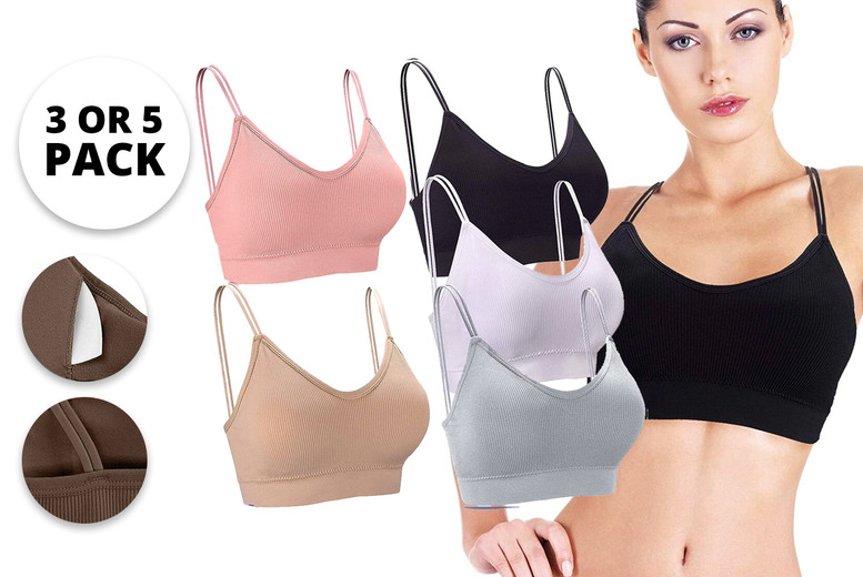 Camisole Bralettes with Removable Pads – 3 or 5 Pack