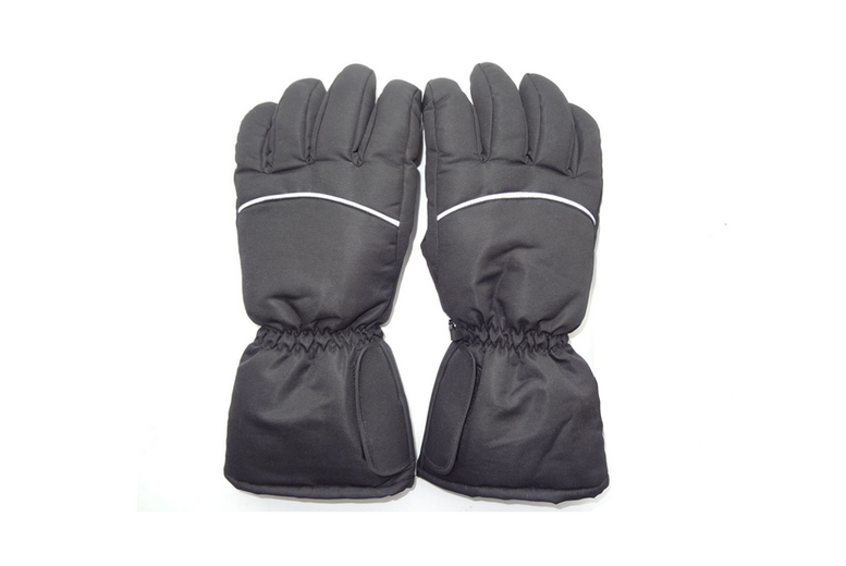 Unisex Black Thermal-Lined Waterproof Heated Gloves – Touchscreen, Windproof, Adjustable Fit | Wowcher