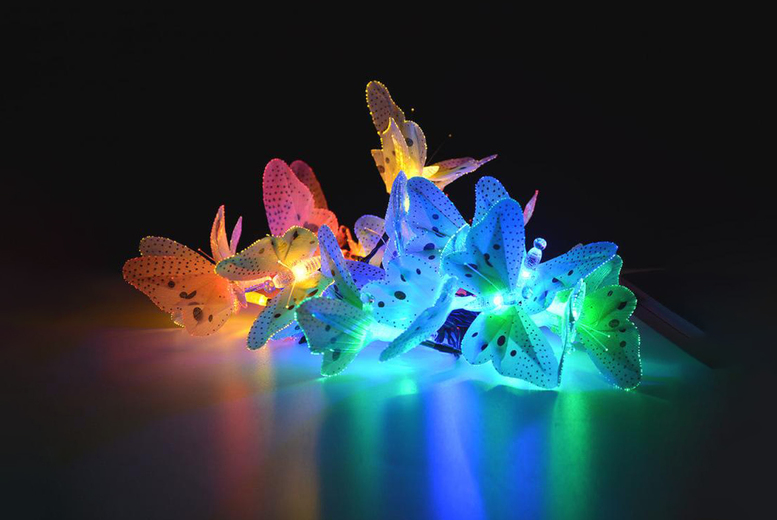 Solar Powered Fibre-Optic Butterfly String Lights Deal Price £9.99