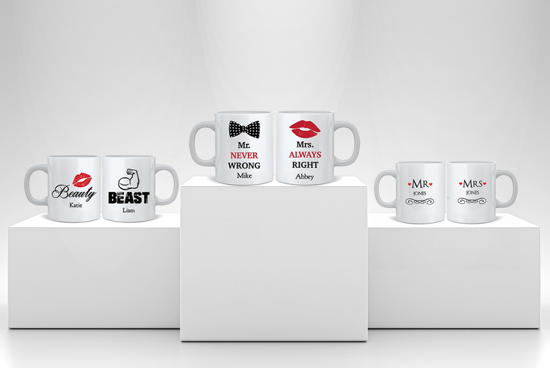Personalised Mr & Mrs Mugs – 9 Designs Offer Price £ 9.99 | Personalised Gifts