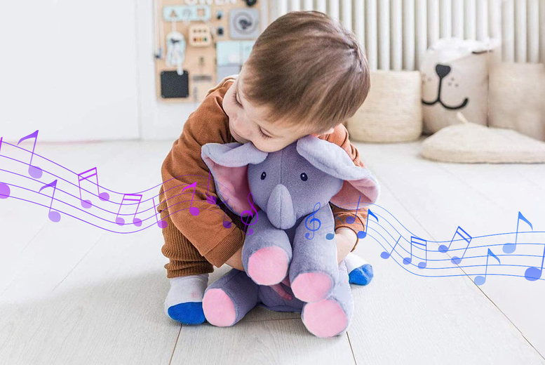 Musical Peek-A-Boo Plush Elephant Toy Deal Price £10.99