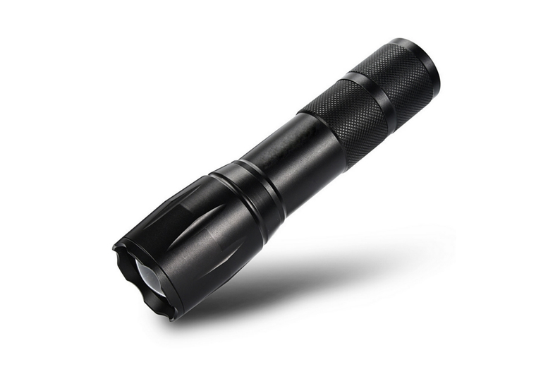 LED Zoomable Torch – 5 Modes, Aluminium, Portable Flashlight | Wowcher