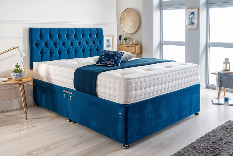 Manhattan Bed Set w/ Memory Foam Mattress – Size, Colour & Storage Options Manhattan Bed Set w/ Memory Foam Mattress – Size, Colour & Storage Options