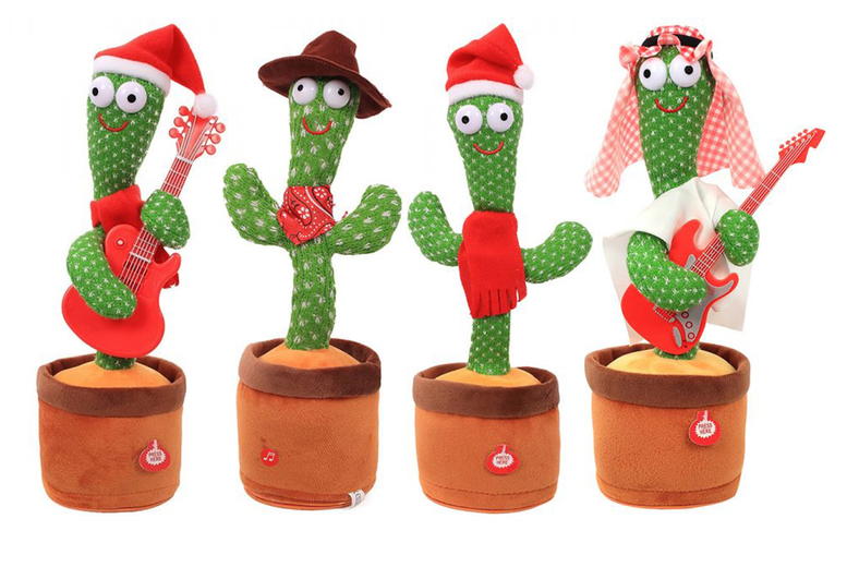 Dancing Cactus Interactive Plush Toy – 4 Fun Designs, Battery-Operated, Ages 3+ | Wowcher
