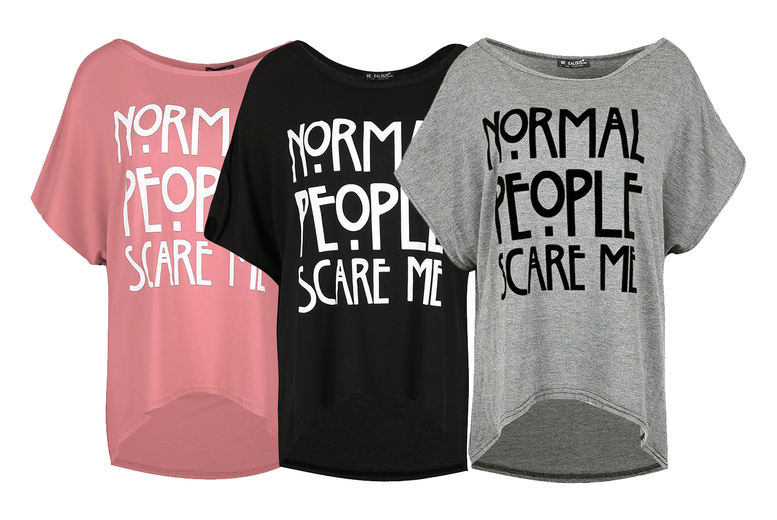 ‘Normal People Scare Me’ Oversized Top – 7 Colours