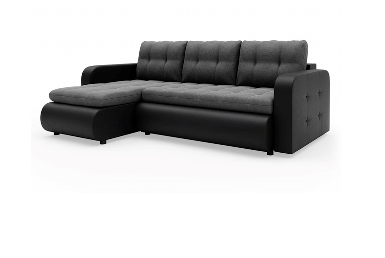 Stylish 2in1 Parma Corner Sofa Bed – Black & Grey! Stylish 2in1 Parma Corner Sofa Bed – Black & Grey!