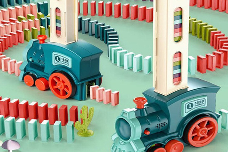 Kids Electric Domino Train – Blue or Pink | Wowcher