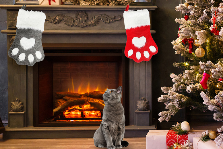 Paw Christmas Stocking – Grey & Red Deal Price £6.99