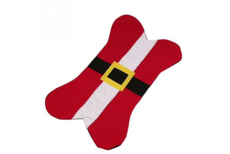 Festive Red Christmas Dog Bone Pet Bed | Wowcher