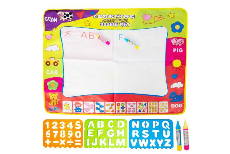 Magical Water Doodle Mat Set – Durable Polyester, Reusable, 80x60cm, Rainbow Colours | Wowcher