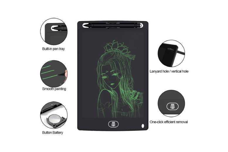 Aquarius LCD Writing Tablet 8.5″ – Eco-Friendly Portable Stationery Pad (ABS Plastic, Built-In Battery) | Wowcher