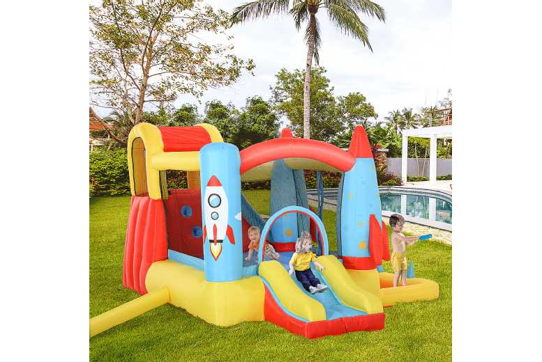 Outsunny Rocket Bounce Castle Inflatable Play Centre – Outdoor Trampoline & Slide, Ages 3+, Multi-Activity, Imaginative Christmas Toy | Wowcher Outsunny Rocket Bounce Castle Inflatable Play Centre – Outdoor Trampoline & Slide, Ages 3+, Multi-Activity, Imaginative Christmas Toy | Wowcher