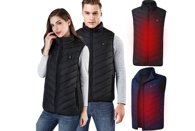 Unisex Thermal Electric USB Heated Gilet – 4 Colours & 12 Sizes Deal Price £13.99