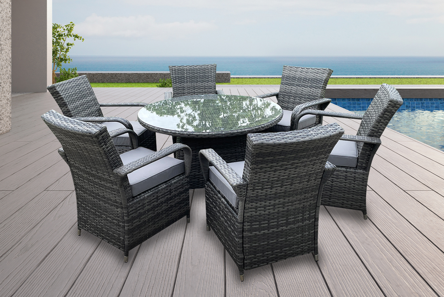 Polyrattan Garden Dining Set – Weatherproof Outdoor Furniture, 2/4/6 Seater, Round or Rectangular Table | Wowcher Polyrattan Garden Dining Set – Weatherproof Outdoor Furniture, 2/4/6 Seater, Round or Rectangular Table | Wowcher