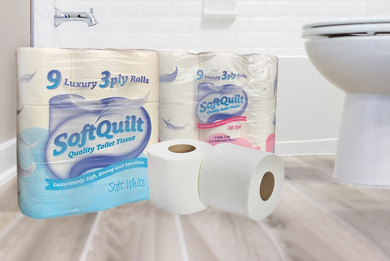 3-Ply Soft Quilt Toilet Rolls – 45 or 90 Rolls Deal Price £14.99