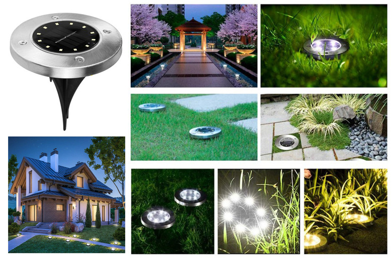 Waterproof Ground Disk Garden Solar Lights Deal Price £7.99