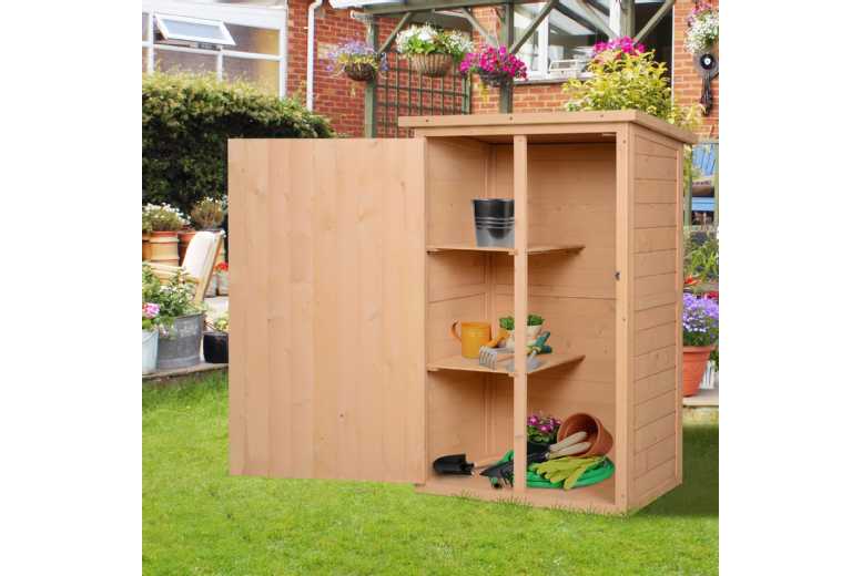 Outsunny Fir Wood Garden Storage Shed – Durable & Weatherproof | Wowcher