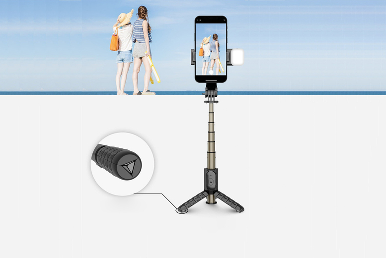 Wireless Foldable Selfie Stick Tripod – With/Without Light! Deal Price £7.99