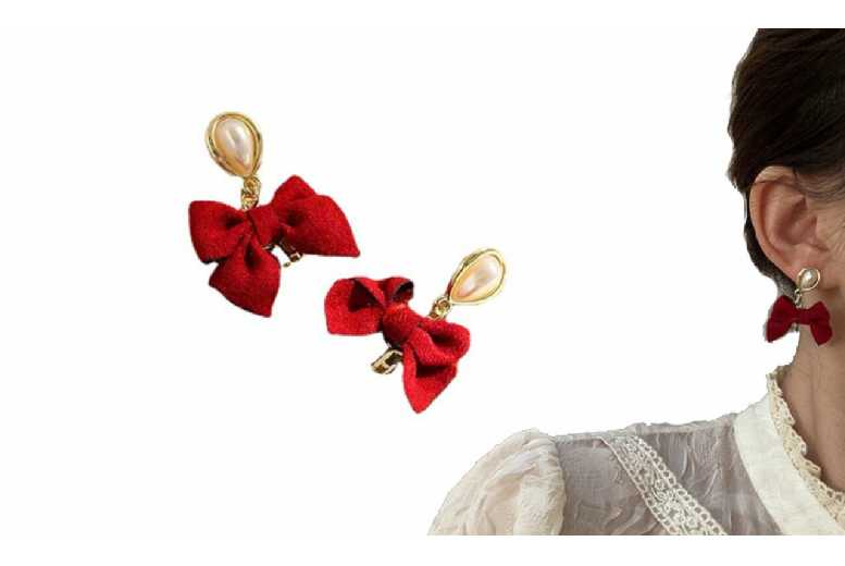 Red Bow Earrings Deal Price £4.49