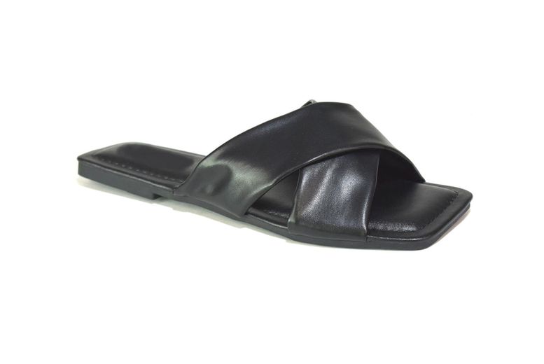 White Women’s Criss Cross Slip-On Sandals – Synthetic PU Summer Footwear | Wowcher