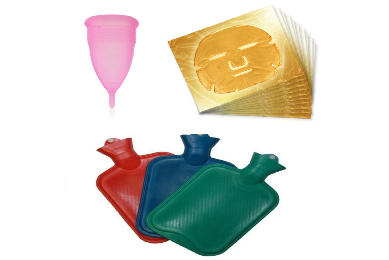 Cozy Comfort Pamper Kit – Gold Collagen Face Masks & Menstrual Cup for Sensitive Skin, Multi-Use Skincare Set | Wowcher