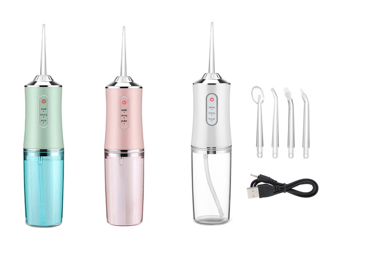 Rechargeable Electric Water Flosser for Deep Cleaning, Gum Care & Travel – 4 Nozzle Pack, IPX7 Waterproof Oral Irrigator | Wowcher Rechargeable Electric Water Flosser for Deep Cleaning, Gum Care & Travel – 4 Nozzle Pack, IPX7 Waterproof Oral Irrigator | Wowcher