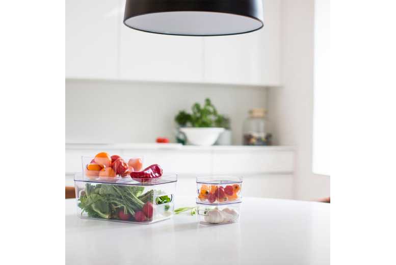Orthex Modular Stackable Plastic Storage Boxes – Clear, BPA-Free, Multi-Size Kitchen & Fridge Organisers | Wowcher